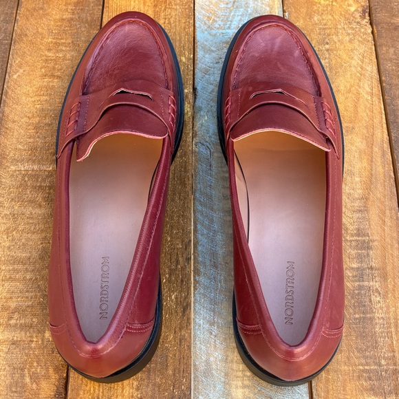 SOLD Nordstrom Lafayette Maroon Penny Loafers - Picture 13 of 15